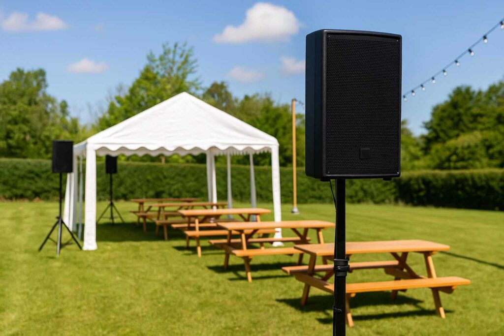 Udendørs højtalerleje